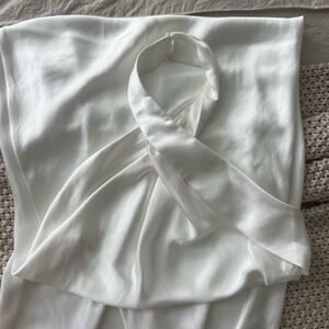 Floor length silk halter dress from Meshki